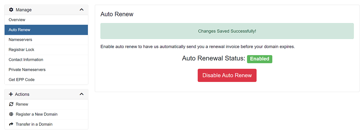 How to Auto Renew your Domain 5