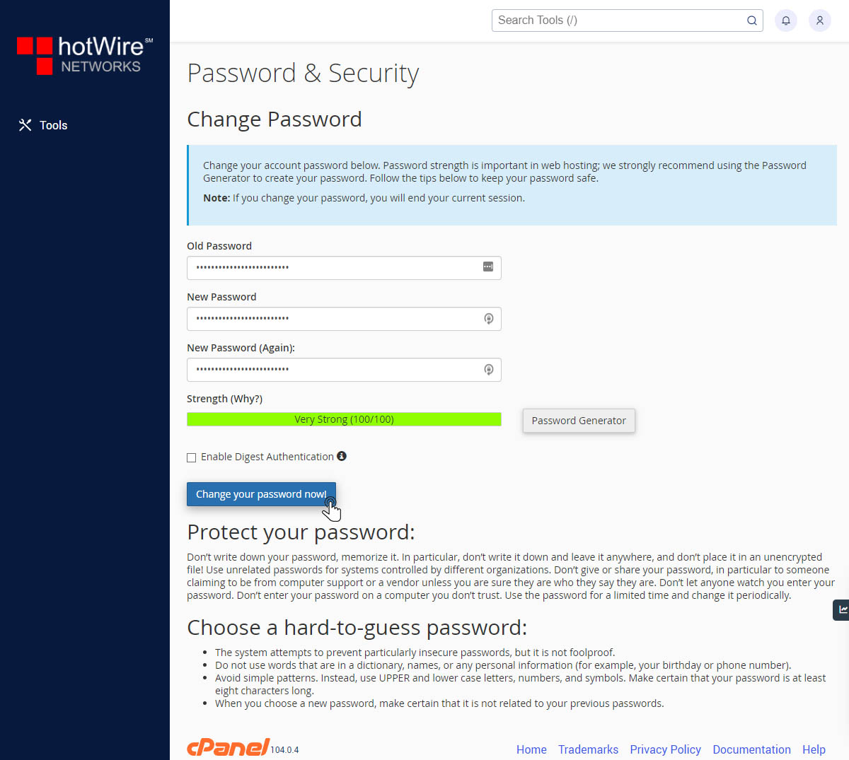 How to change the Password in cPanel 3