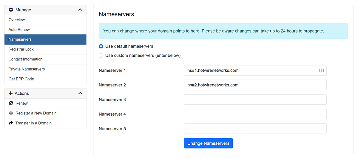 How to configure Nameservers 4