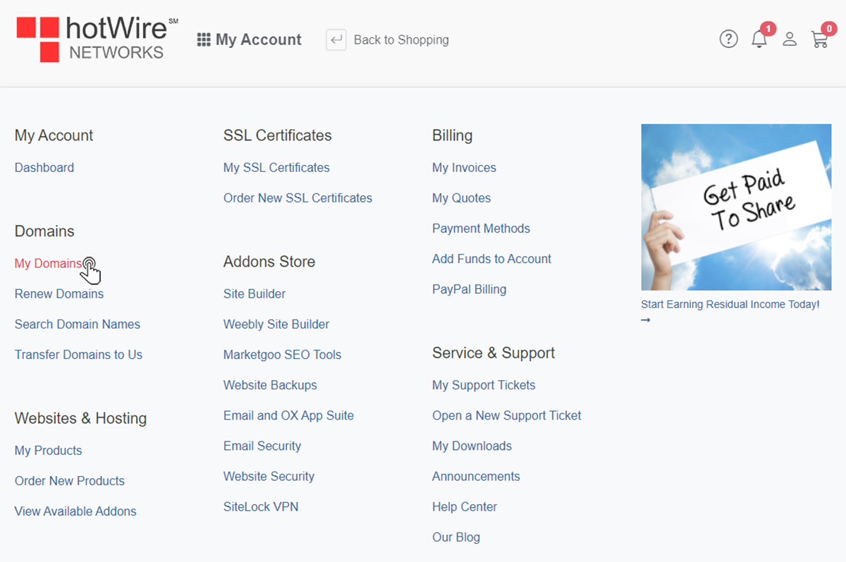 Enabling Registrar Lock Step 2