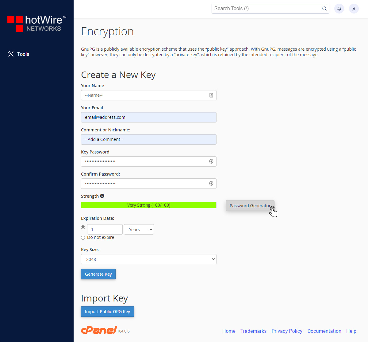 How to use Encryption in cPanel Step 2