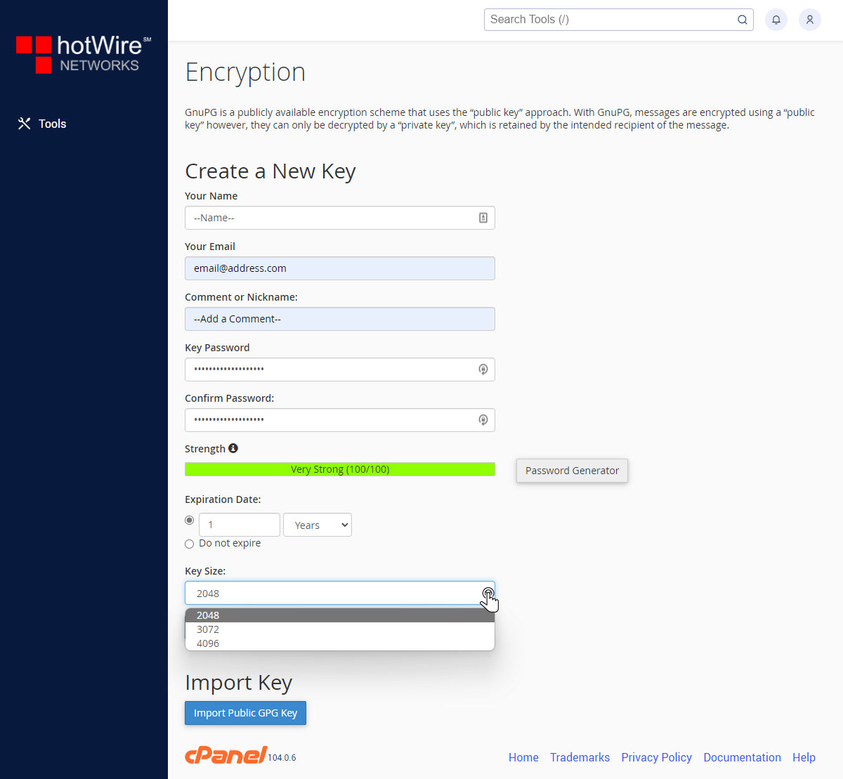 How to use Encryption in cPanel Step 4