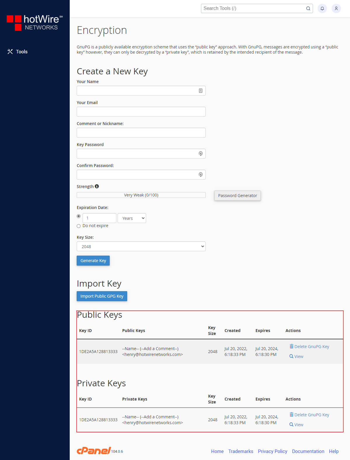 How to use Encryption in cPanel Step 7