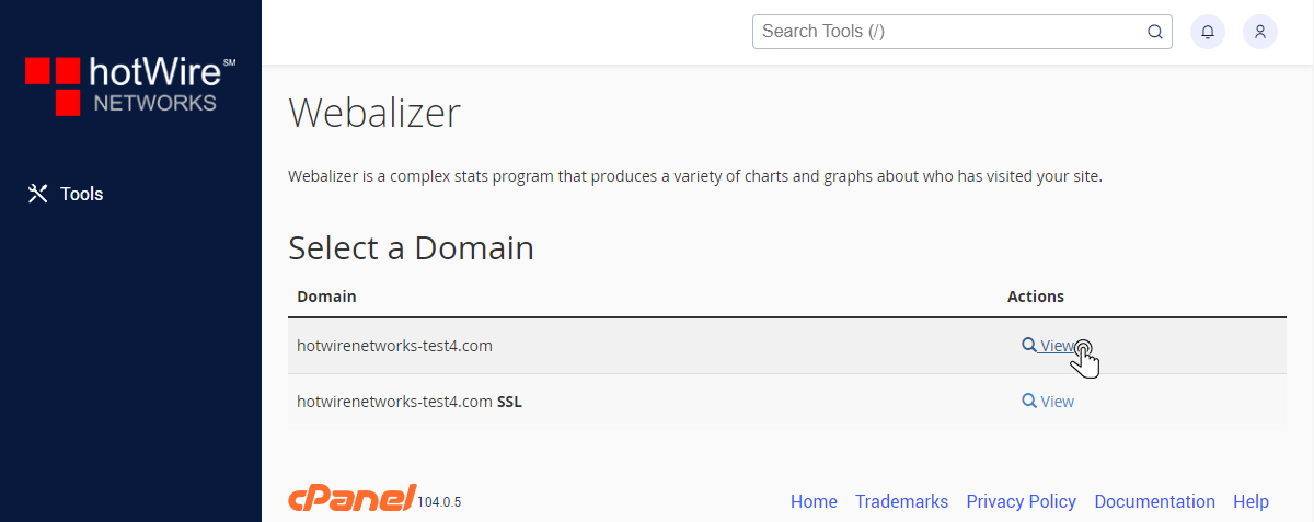 Using Webalizer in cPanel Step 2