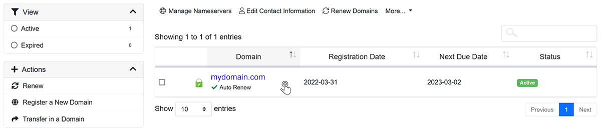 Enabling Registrar Lock Step 3