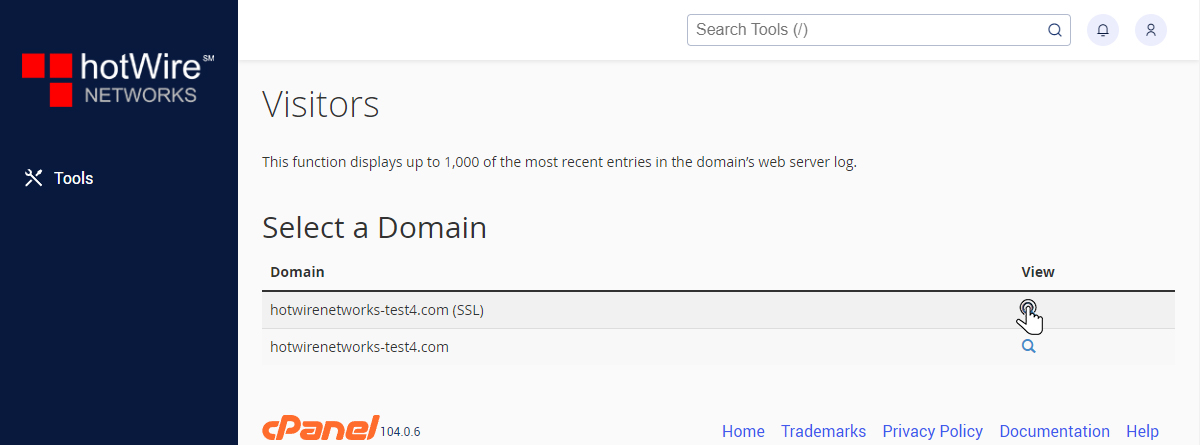 Knowing Visitors in cPanel Step 2