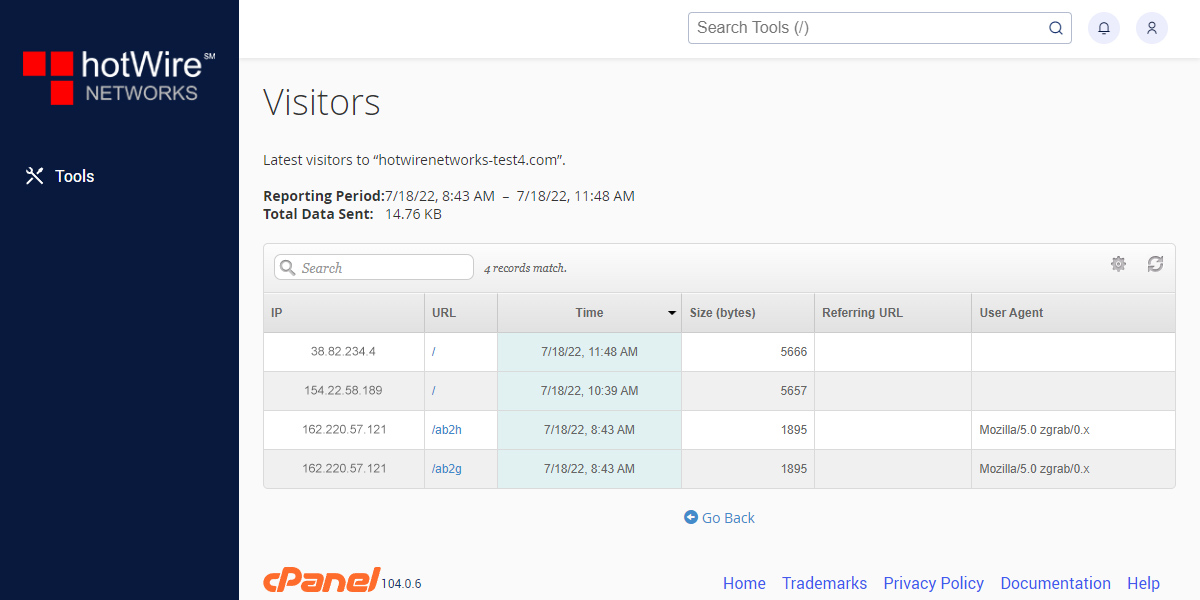 Knowing Visitors in cPanel Step 3