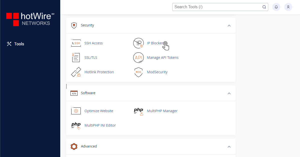 Managing IP Blocker in cPanel Step 1