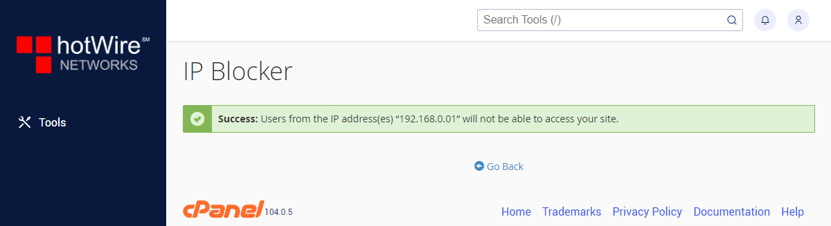 Managing IP Blocker in cPanel Step 3