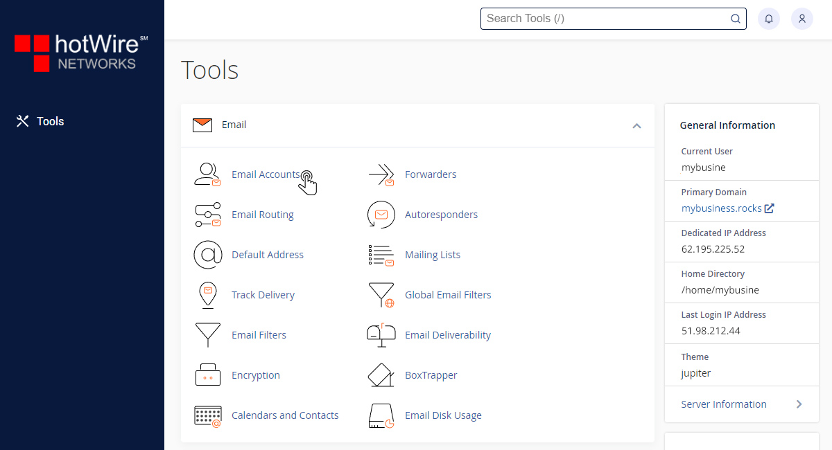 Managing Webmail in cPanel Step 1