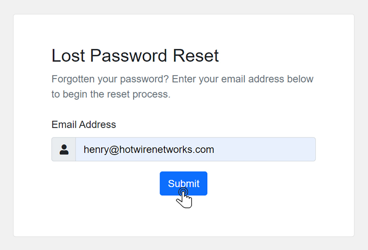 Resetting Password Step 5
