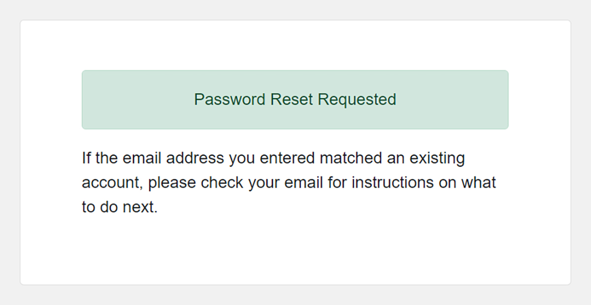 Resetting Password Step 5