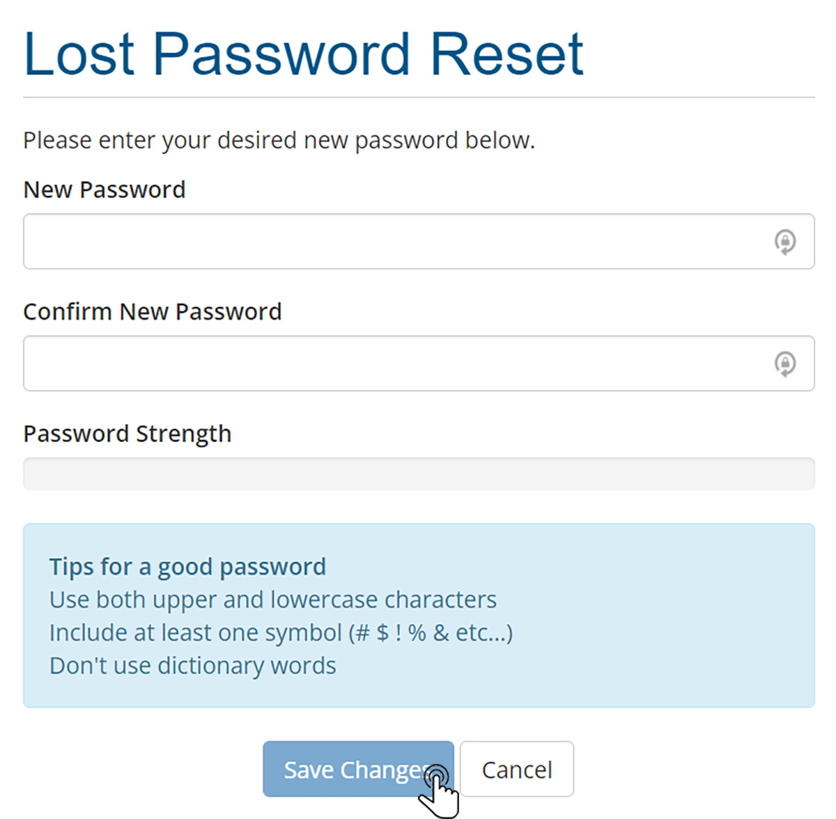 Resetting Password Step 6