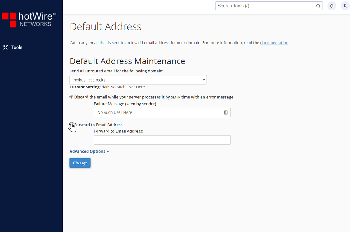 Setting Up Deafult Address In cPanell Step 2