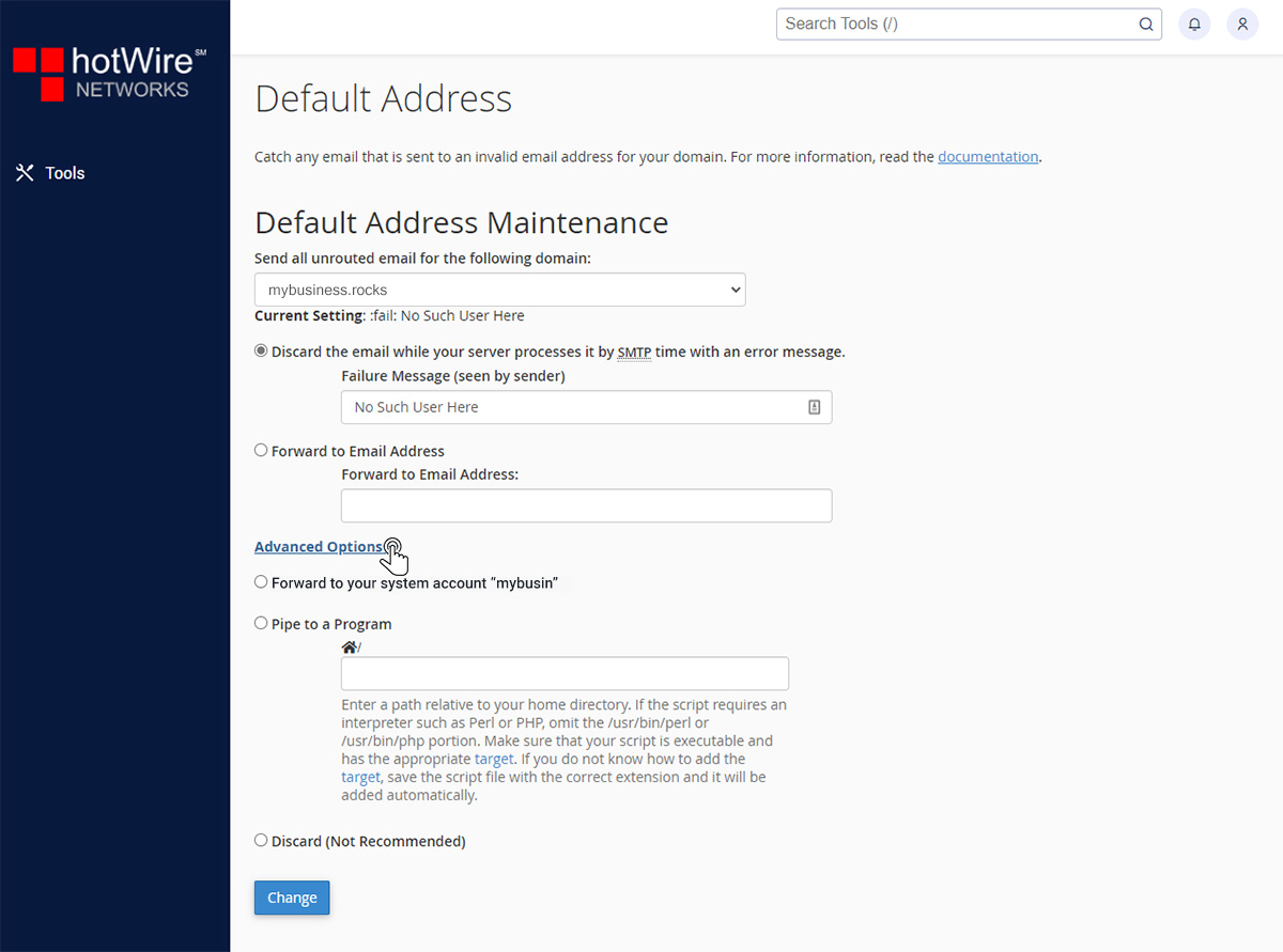 Setting Up Deafult Address In cPanell Step 3