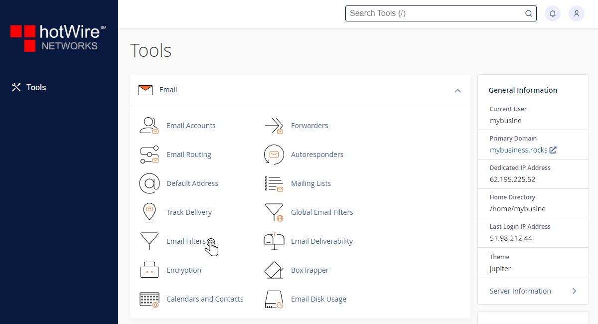 Setting Up Deafult Address In cPanel Step 1