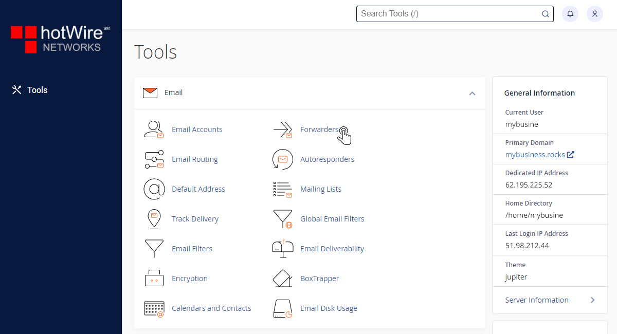 Setting up Forwarders In cPanel Step 1