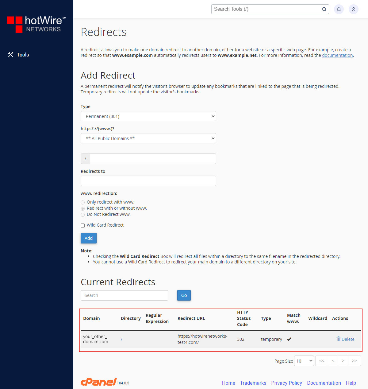 Setting Up Redirects In cPanel Step 4