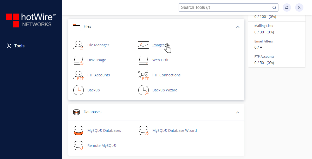 Managing Images In cPanell Step 1