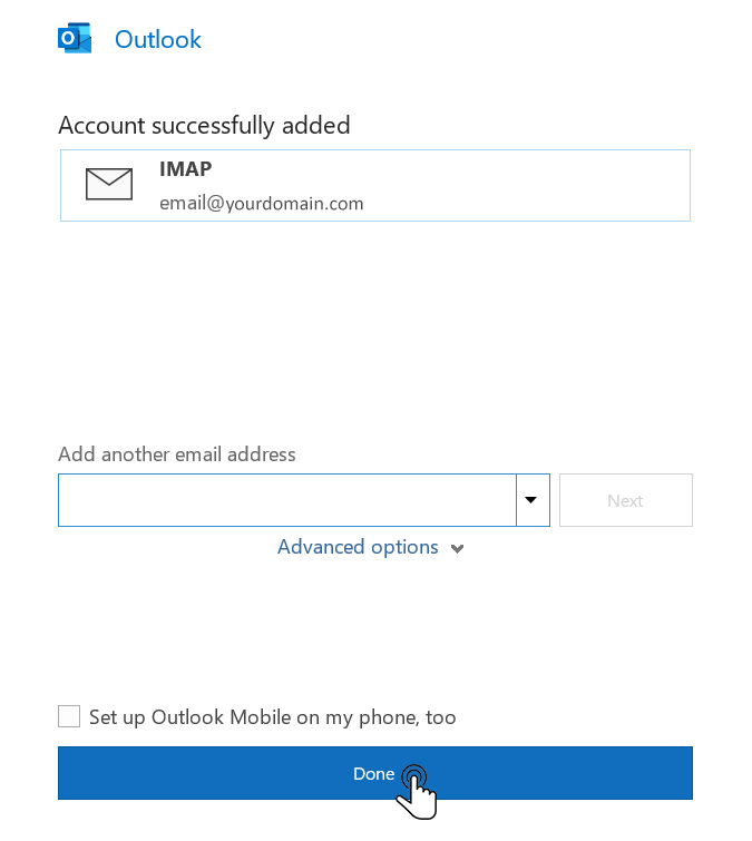 Using IMAP Email Step 12