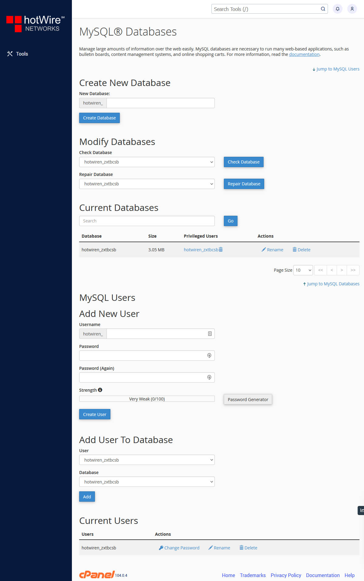 MySQL Databases in cPanel Step 7