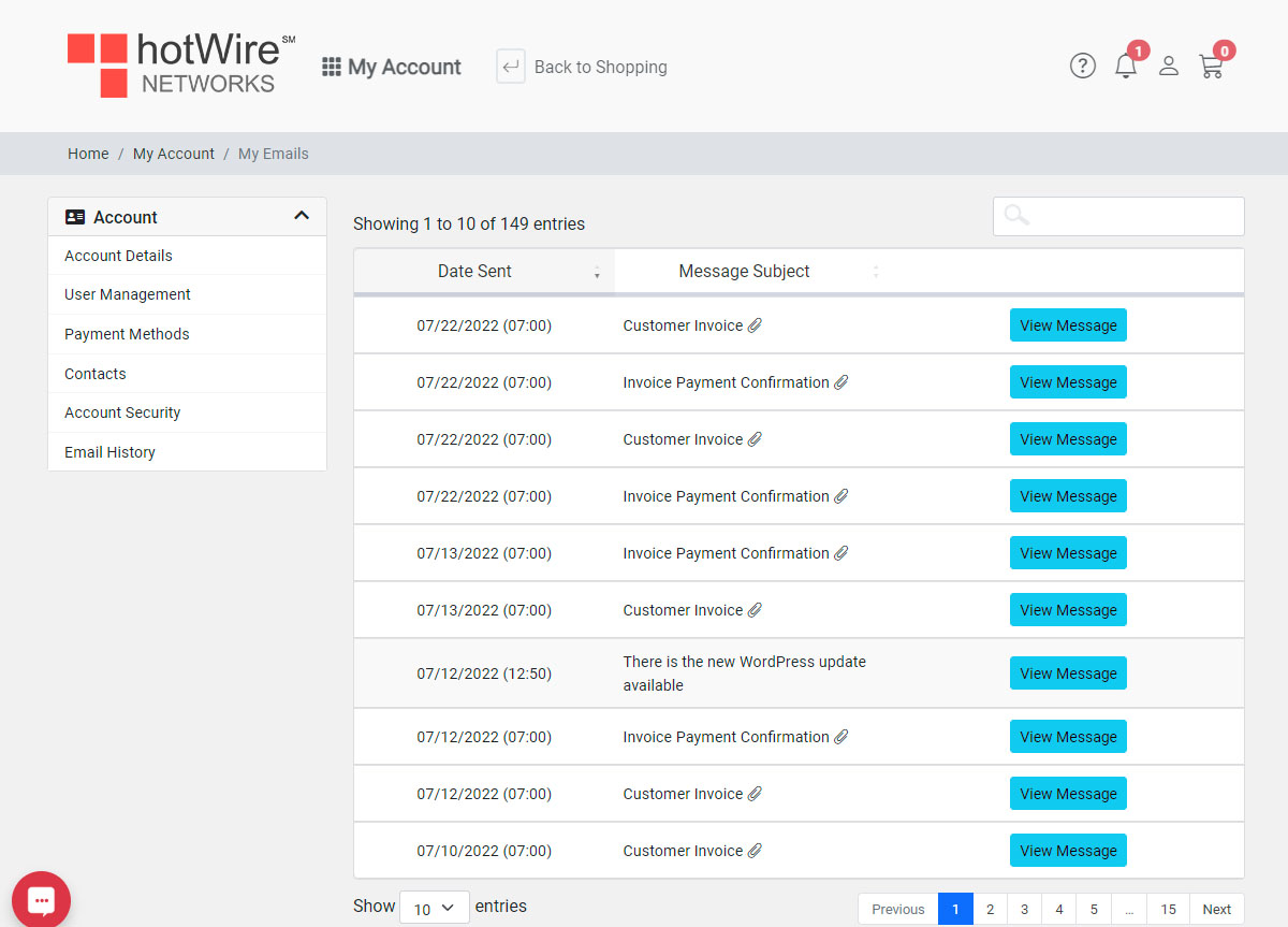 Where to view your account's email history Step 3